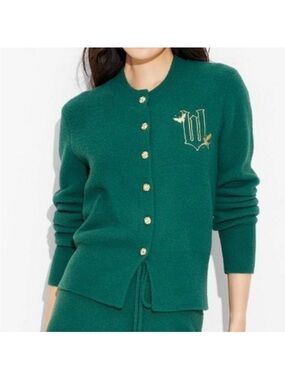 Emerald City Green Crewneck Button Cardigan Sweater WICKED XXL Paul tazewell